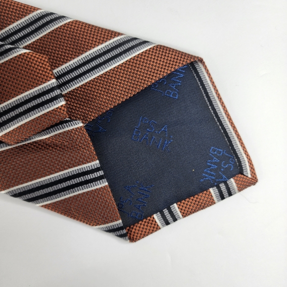 JOS. A. BANK Brown Stripe Silk Tie. - Picture 4 of 7